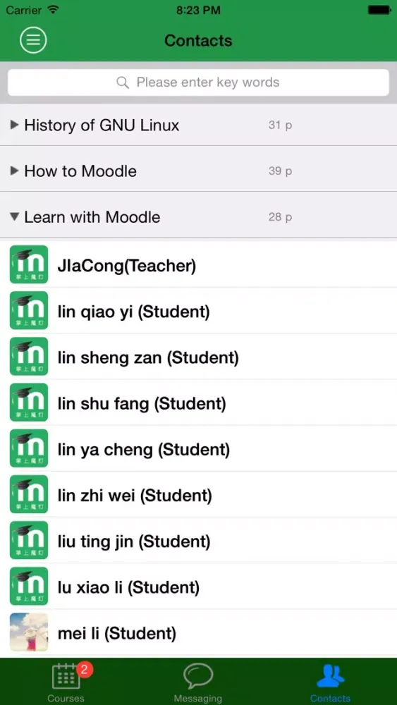 MyCampus Moodle Screenshots