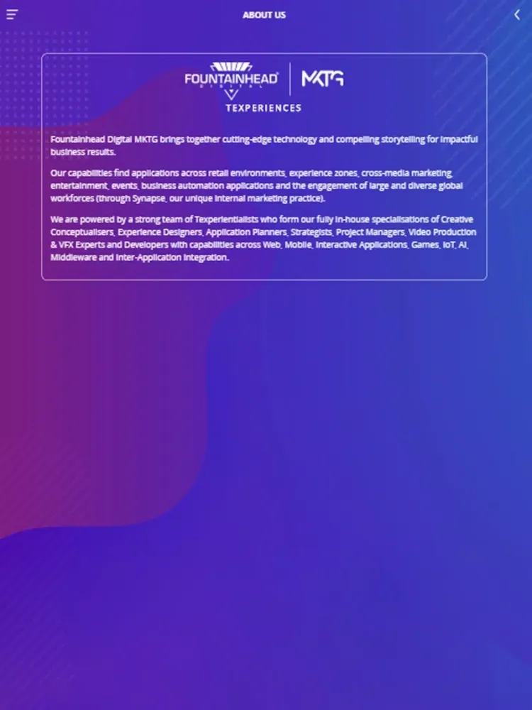 Zrzuty ekranu Texperiences iPad 