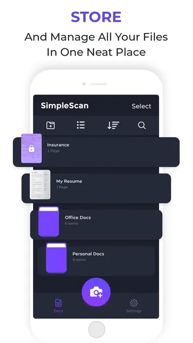 Simple Scan: Docs, PDF, OCR Screenshots