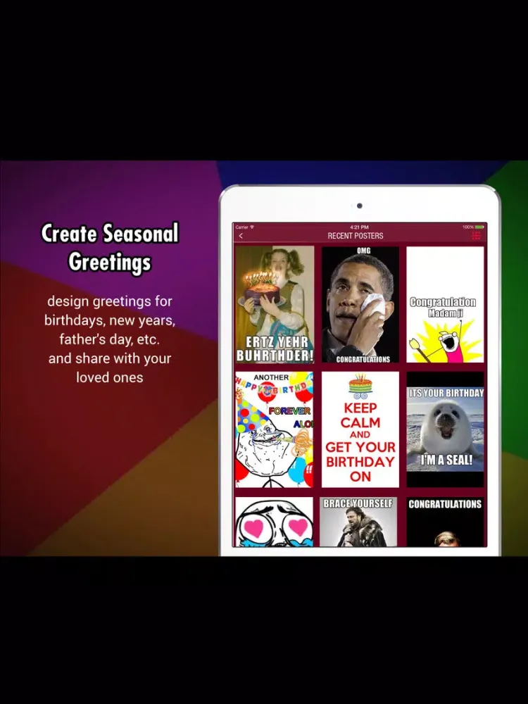 Meme Maker - create and share fun Memes iPad  Screenshots