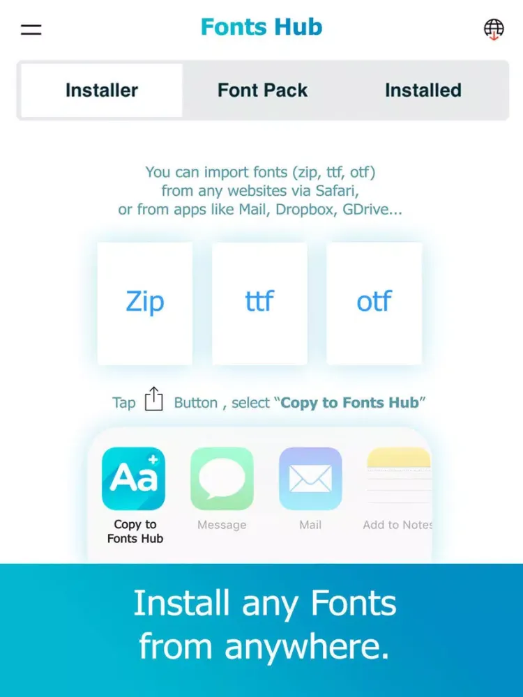 Fonts Hub iPad  Screenshots