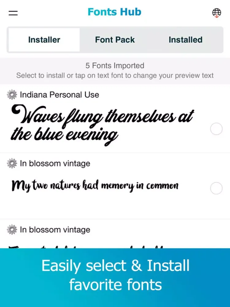 Fonts Hub iPad  Screenshots