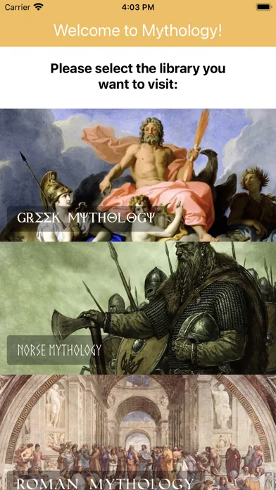 Tangkapan skrin Mythology, Trivia and Stories