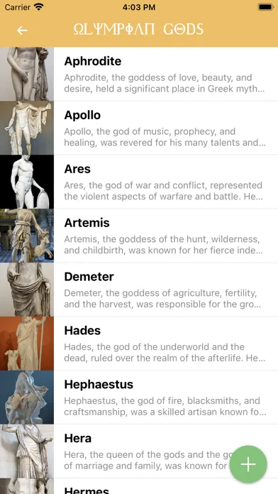 Tangkapan skrin Mythology, Trivia and Stories