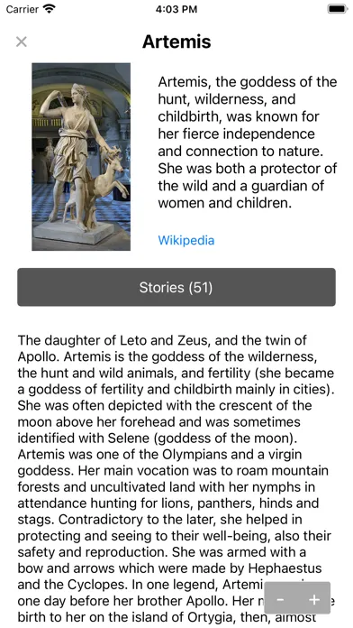 Tangkapan skrin Mythology, Trivia and Stories
