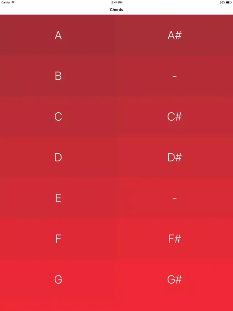 Guitar Chord Diagrams iPad  スクリーンショット