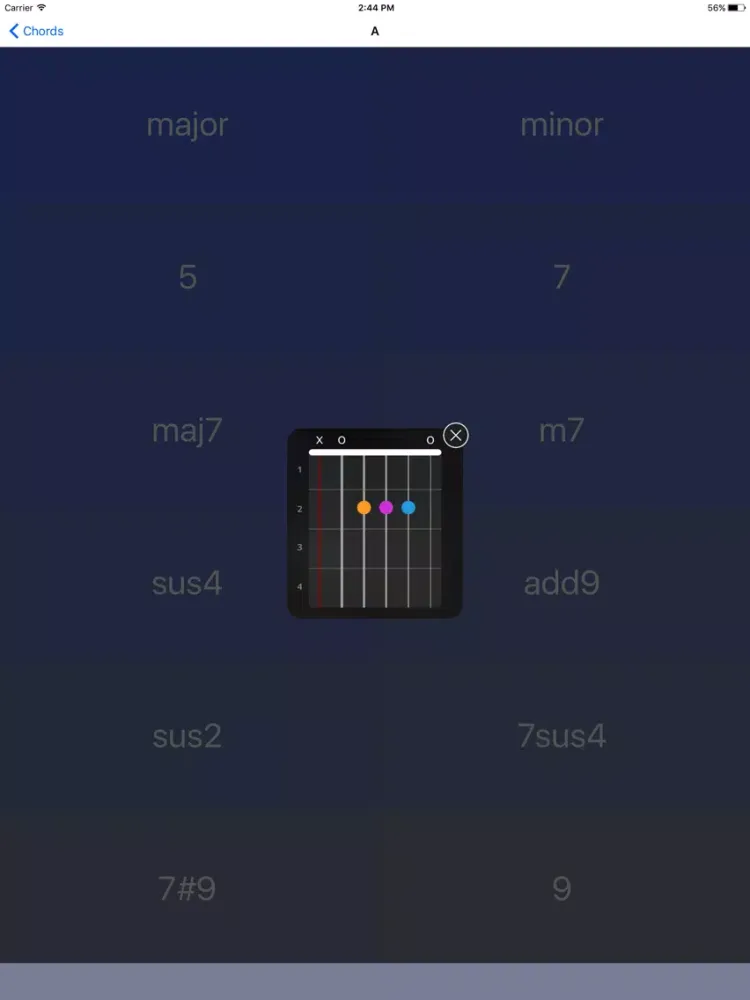 Guitar Chord Diagrams iPad  スクリーンショット