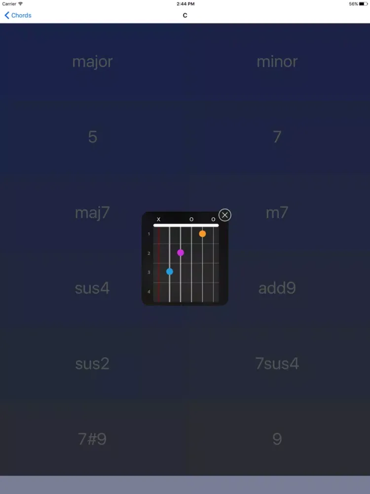 Guitar Chord Diagrams iPad  スクリーンショット