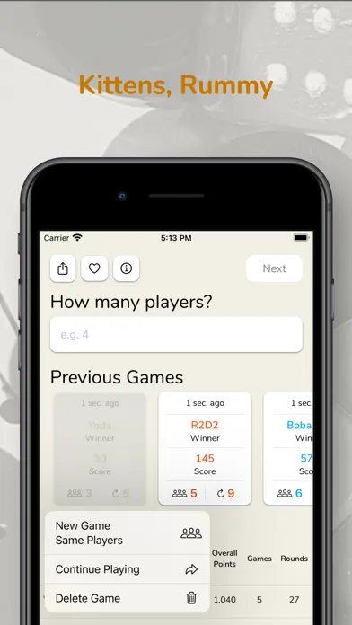 Count Points and Results Screenshots