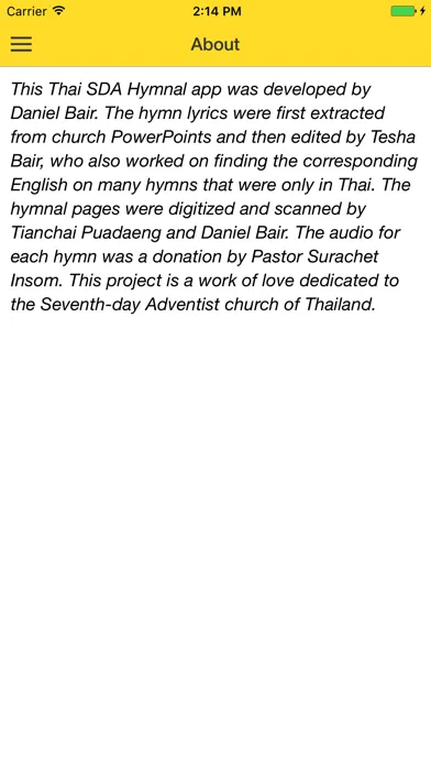 Zrzuty ekranu Thai SDA Hymnal