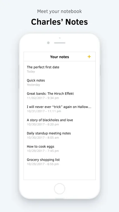 Charles' Notes – Notebook App Screenshots