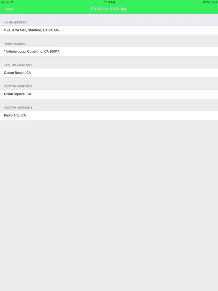 Travel Time Assistant iPad  Screenshots