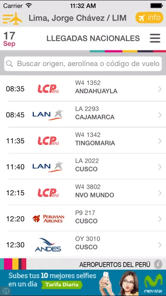 Zrzuty ekranu Aeropuertos del Perú .pe