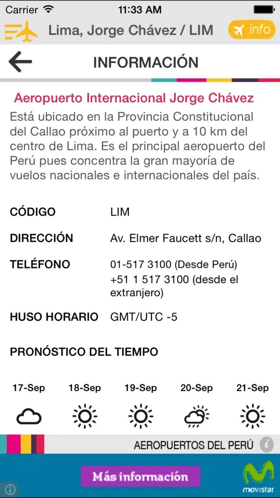 Zrzuty ekranu Aeropuertos del Perú .pe