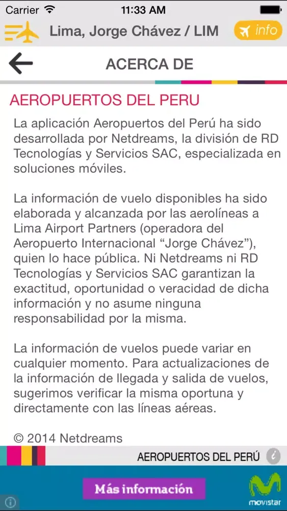 Zrzuty ekranu Aeropuertos del Perú .pe