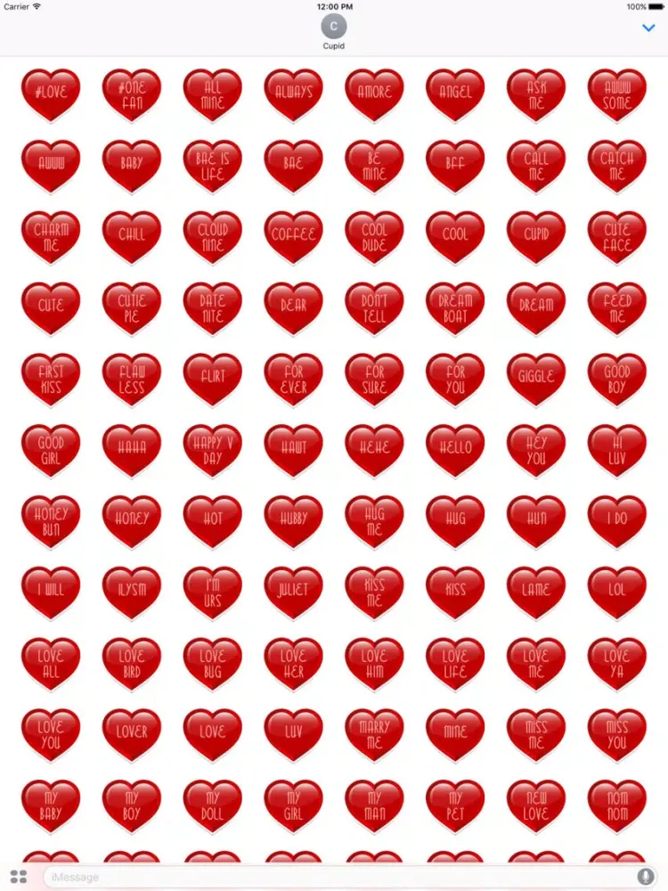 Ảnh chụp màn hình của Conversation Heart Stickers iPad 