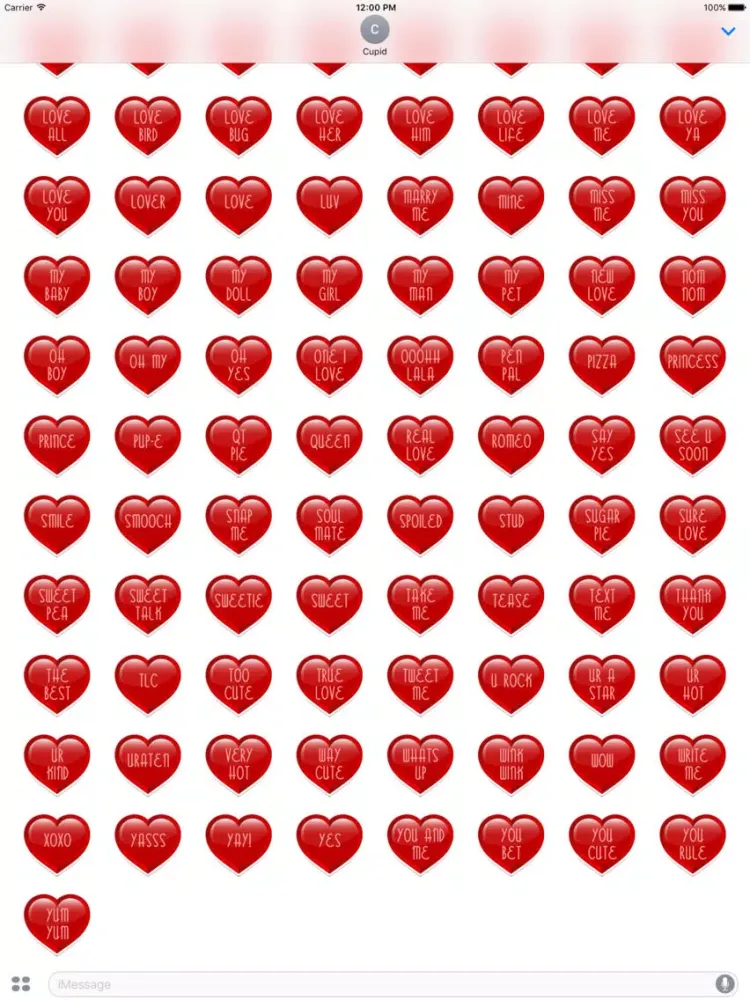 Ảnh chụp màn hình của Conversation Heart Stickers iPad 