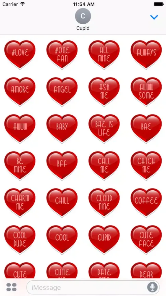 Ảnh chụp màn hình của Conversation Heart Stickers