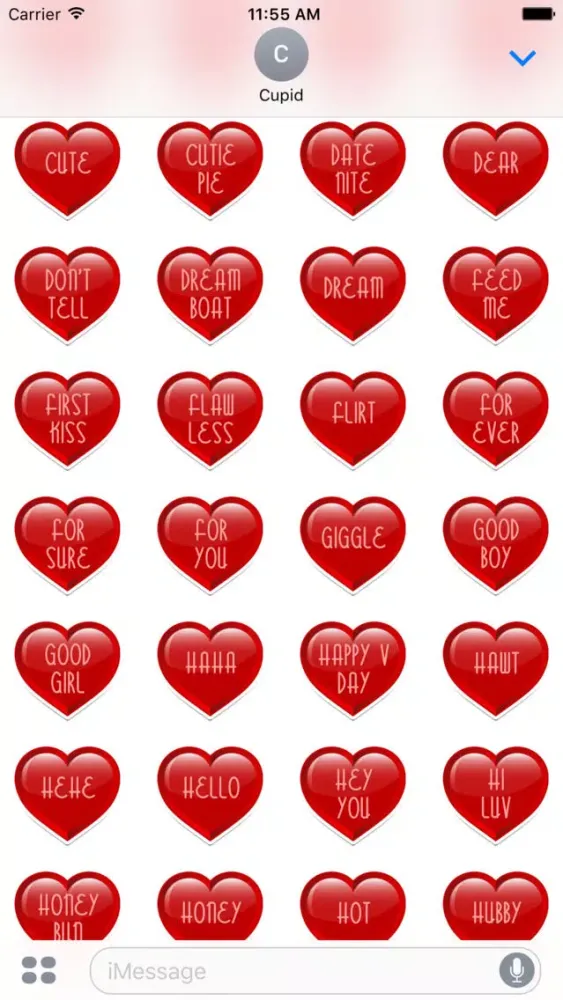 Ảnh chụp màn hình của Conversation Heart Stickers