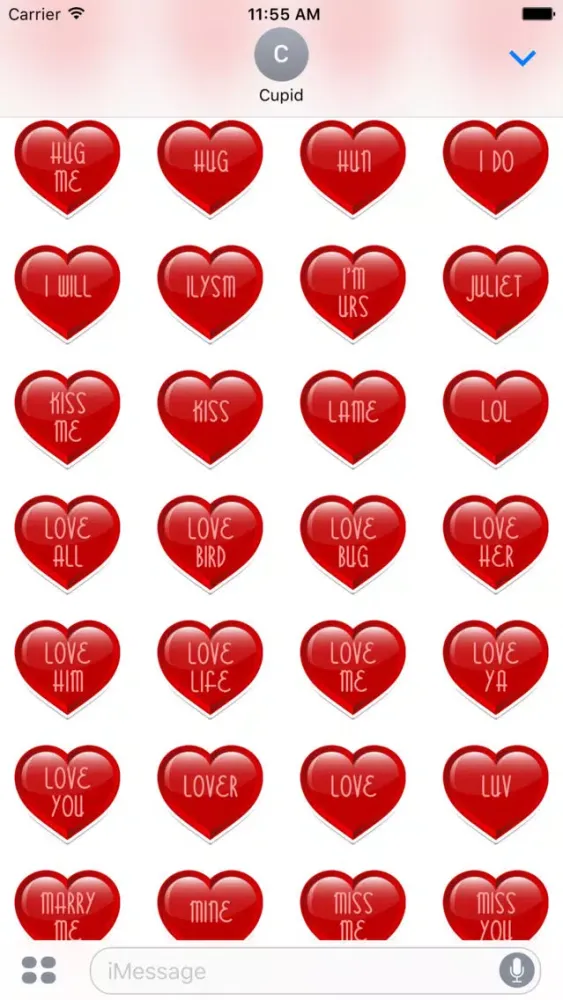 Ảnh chụp màn hình của Conversation Heart Stickers