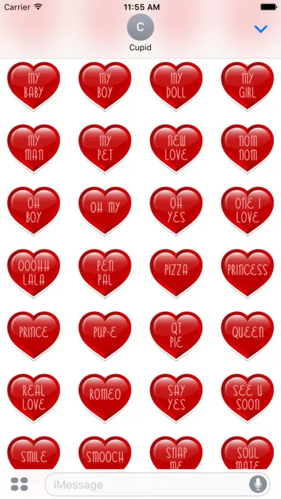 Ảnh chụp màn hình của Conversation Heart Stickers