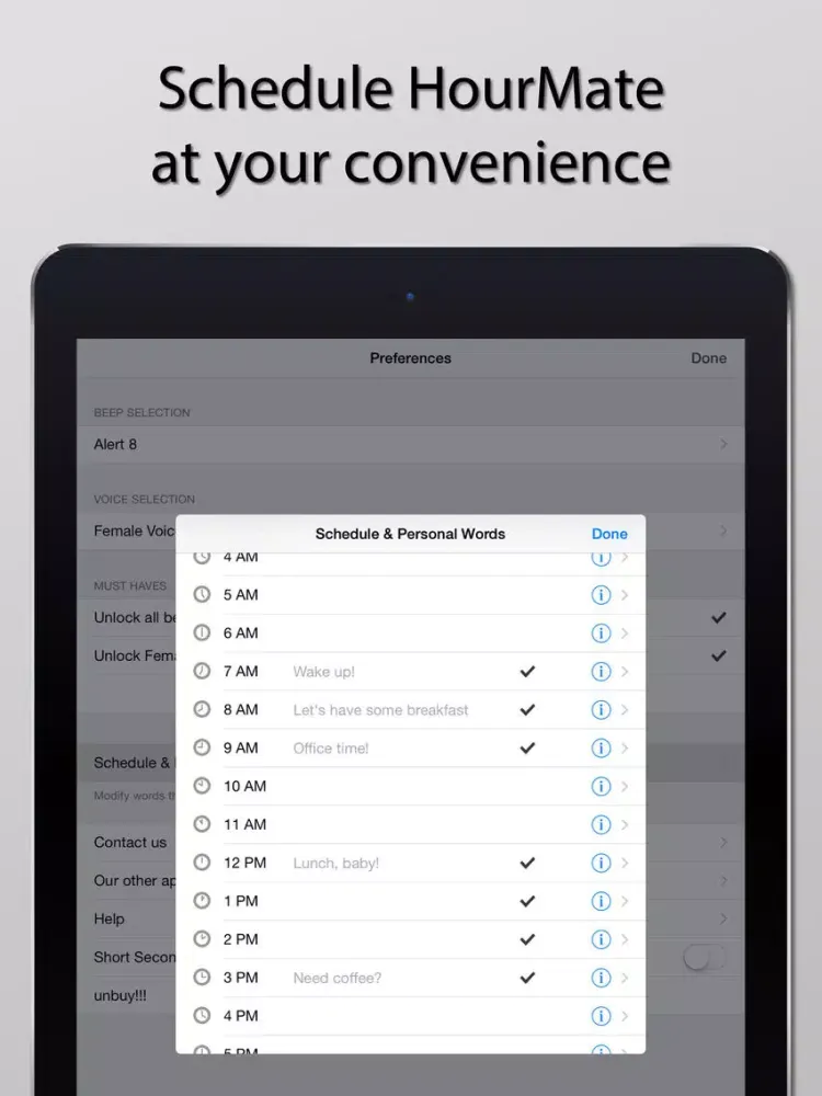 HourMate Pro - Hourly Chime & Time Reminder for Keeping Track of Your Precious Hours iPad  سکرین شاٹس