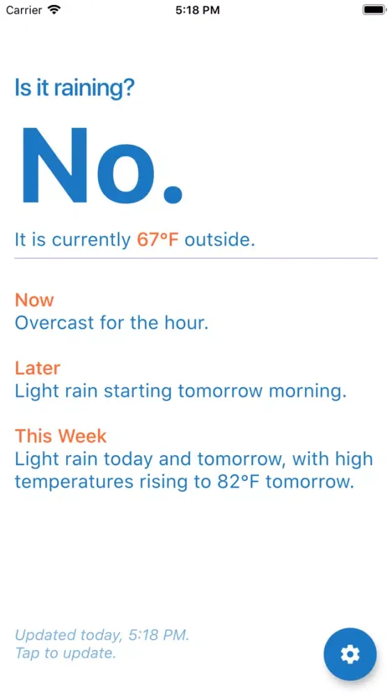 Screenshot di Rain: Simple Weather Forecast