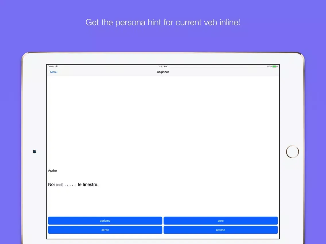 Italian Irregular Verbs iPad  स्क्रीनशॉट