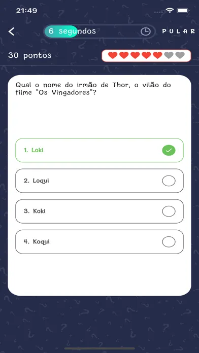 Capturas de tela do Quiz - Perguntas e respostas