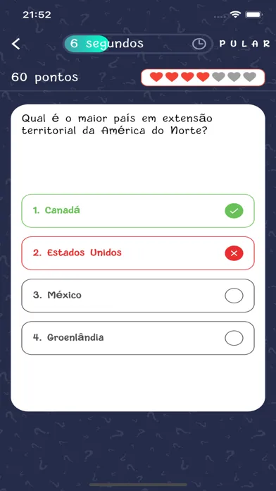 Capturas de tela do Quiz - Perguntas e respostas