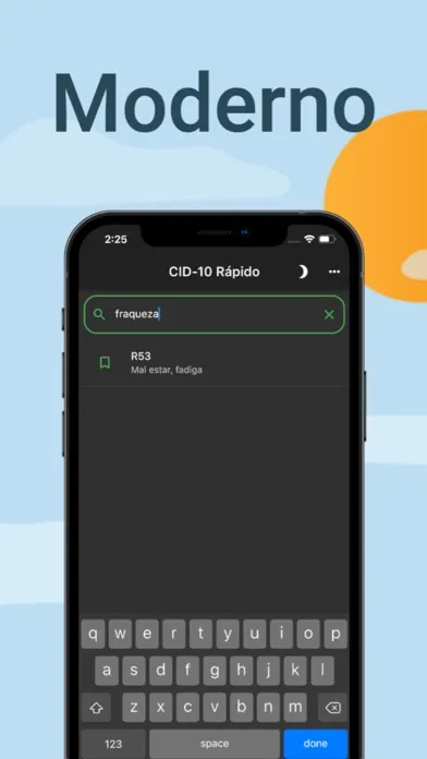 Capturas de tela do CID-10 e CID-11 Rápidos