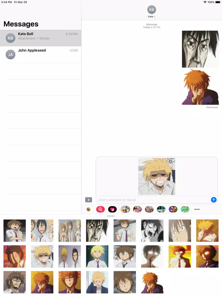Captures d'écran de Daily Lives School Boy sticker iPad 