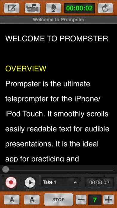 Tangkapan skrin Prompster™ - Teleprompter