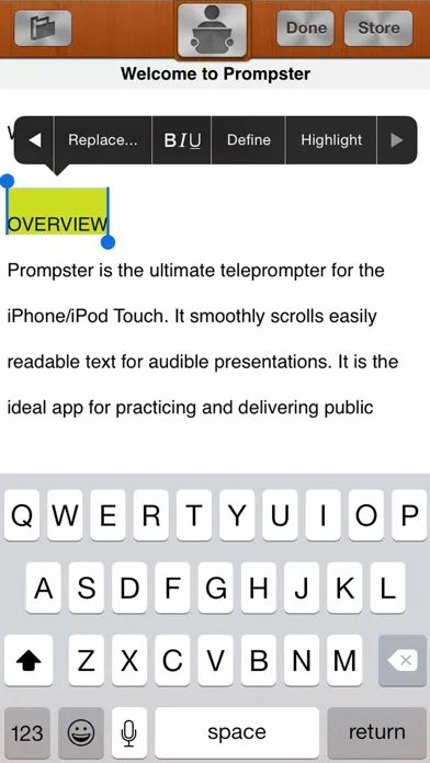 Tangkapan skrin Prompster™ - Teleprompter