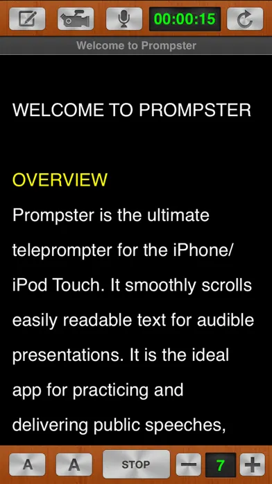 Tangkapan skrin Prompster™ - Teleprompter