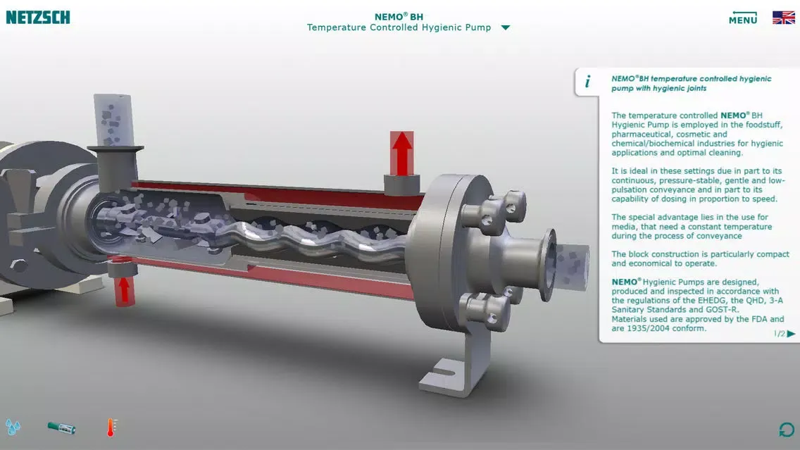 Tangkapan skrin NETZSCH NEMO® Pumps