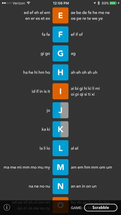 Capturas de tela do Two Letter Word Chart!