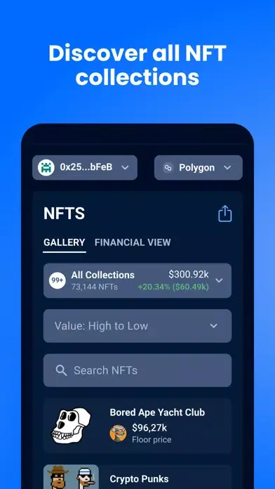 Capturas de tela do DappRadar: Web3 NFT Portfolio