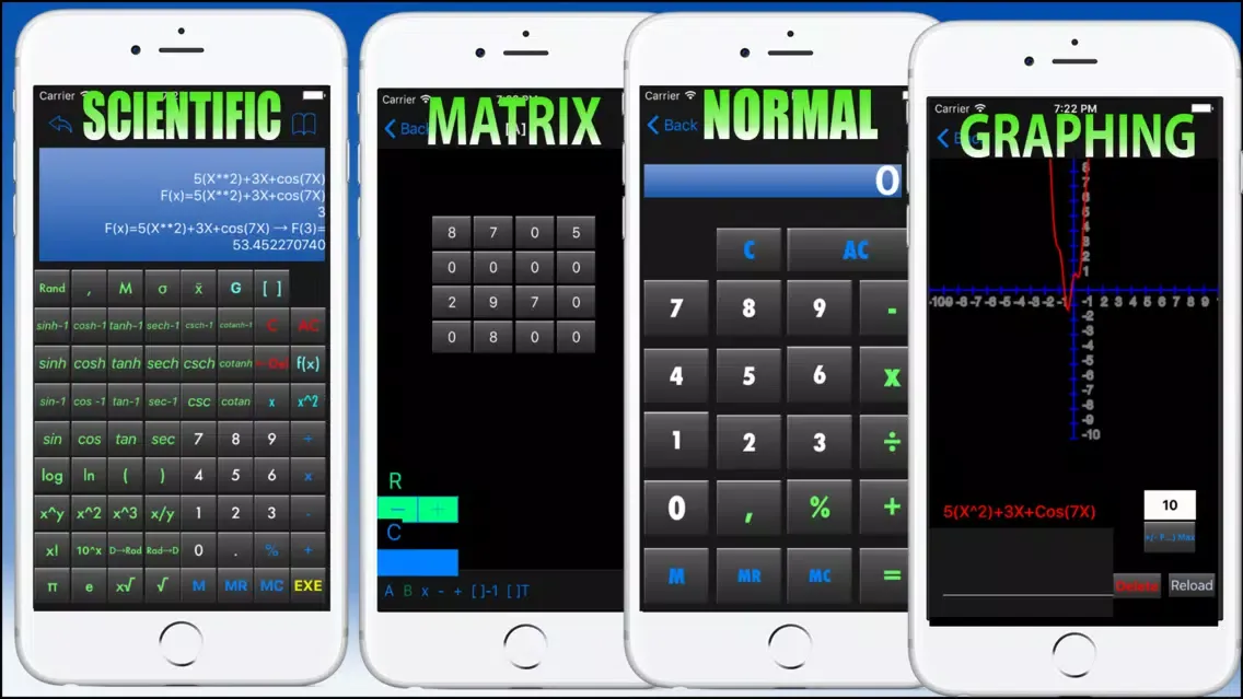 Captures d'écran de scientific calculator and converter