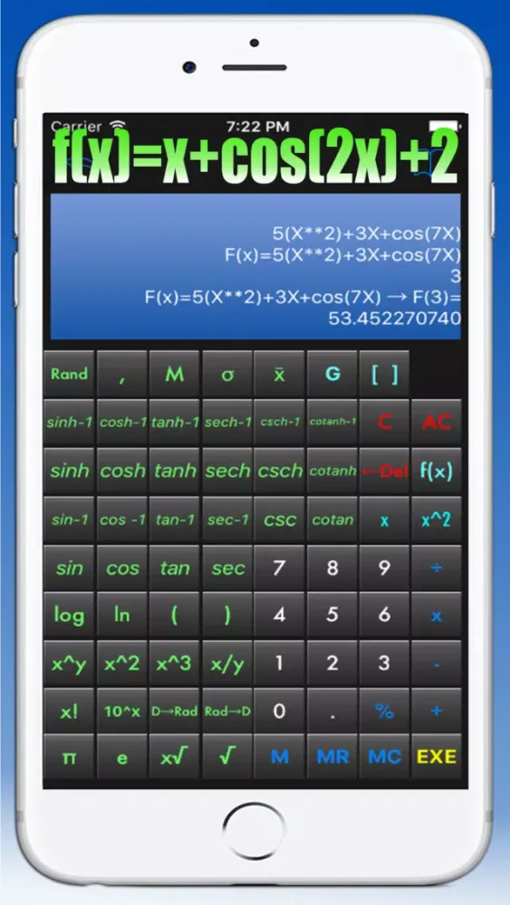Captures d'écran de scientific calculator and converter