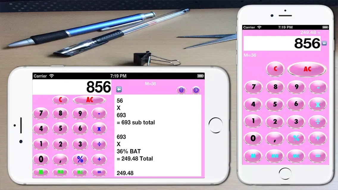 Screenshot di Calculator pink hd