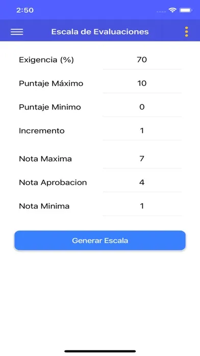 Escala de Evaluaciones स्क्रीनशॉट