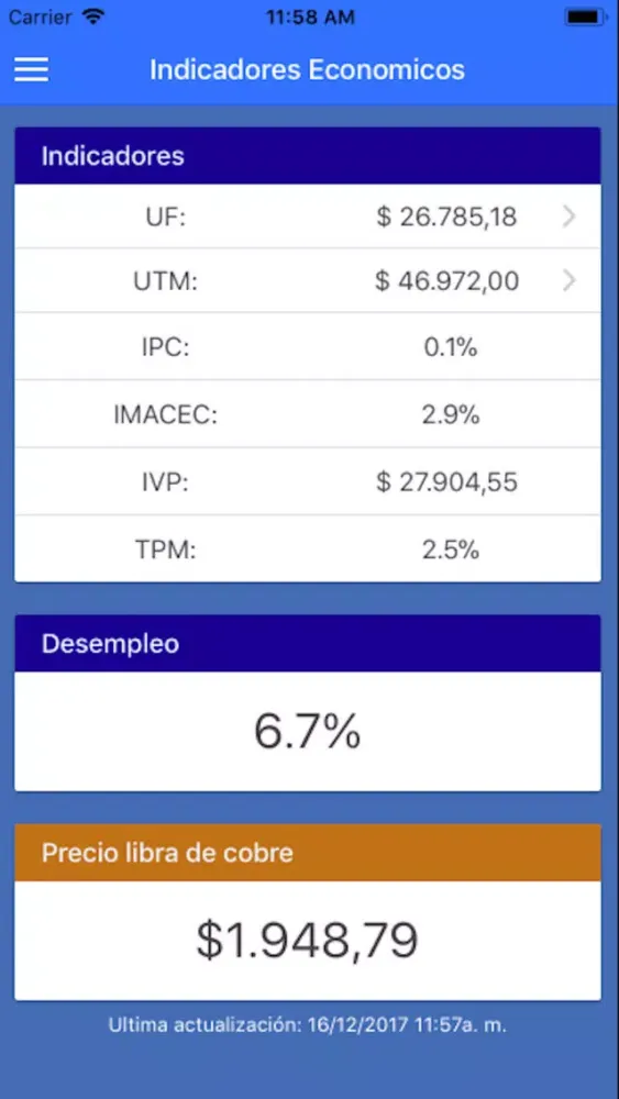 Indices Chile Pro应用截图