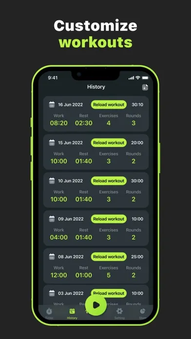 ภาพหน้าจอของ Interval Timer • HIIT & Tabata