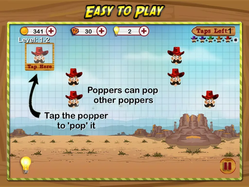 A Pop-pit Cowboy Hero Under Siege: Tap Face 2 Explode Bomb (A Free Puzzle Game) iPad  Ekran Görüntüleri