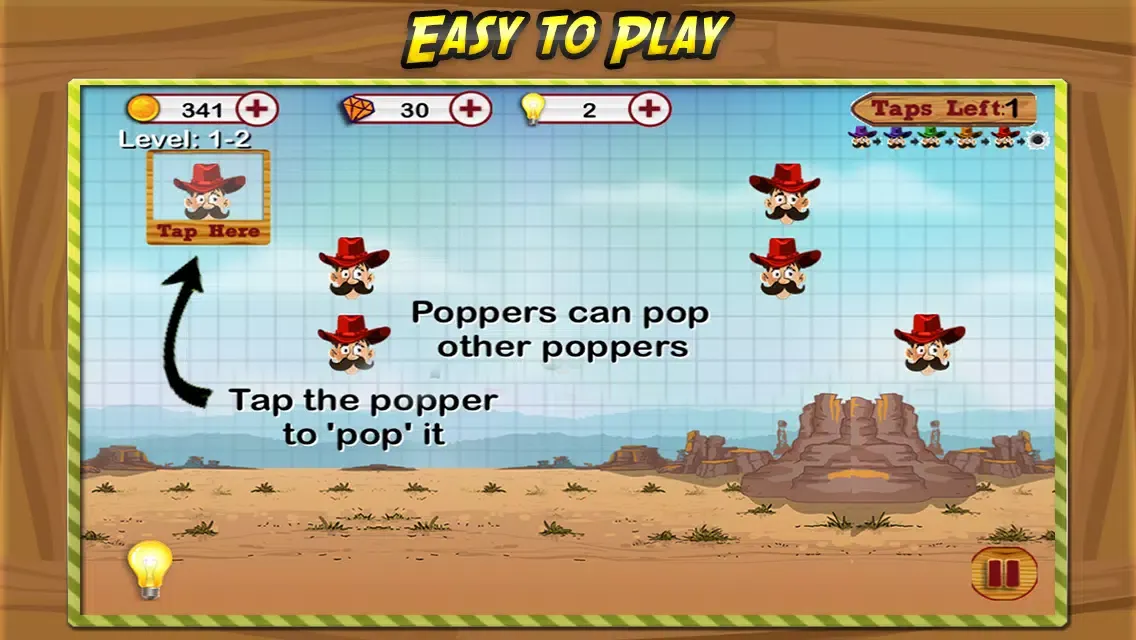 A Pop-pit Cowboy Hero Under Siege: Tap Face 2 Explode Bomb (A Free Puzzle Game) Ekran Görüntüleri