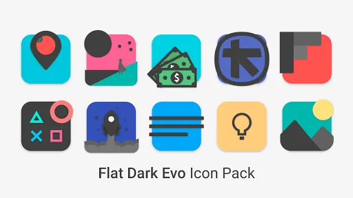 Flat Dark Evo - Icon Pack Screenshots
