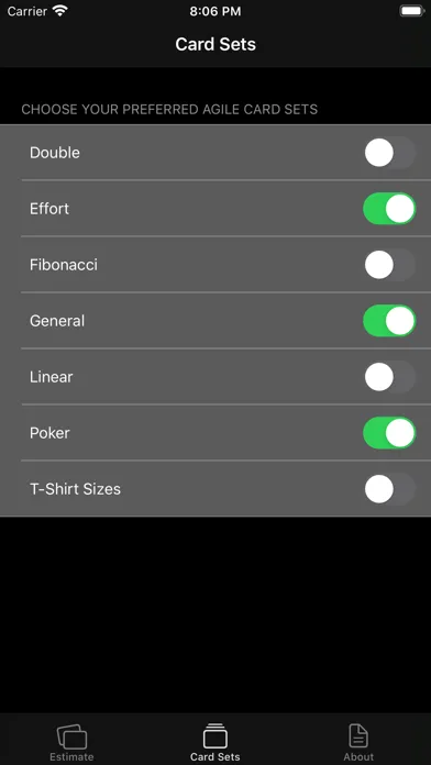 Tangkapan skrin Agile Estimate