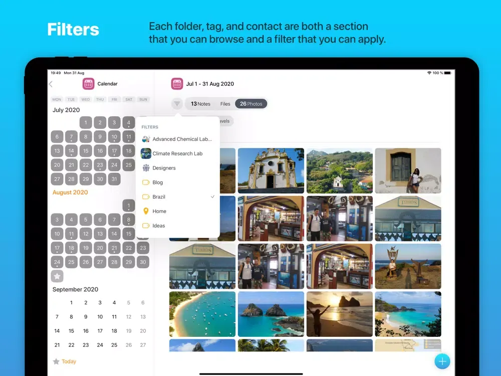 Dossier. Contacts and Notes iPad  سکرین شاٹس