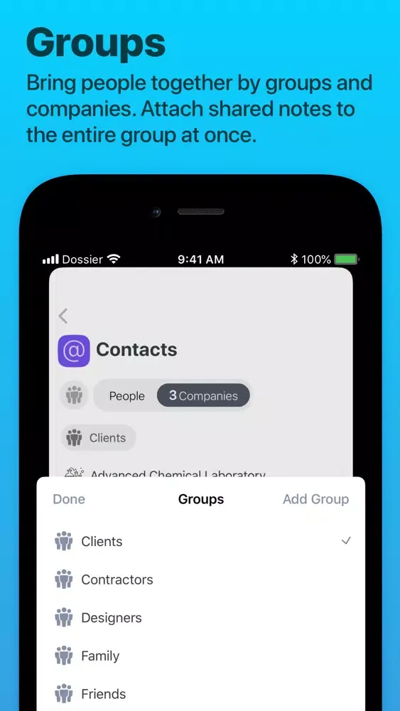 Dossier. Contacts and Notes سکرین شاٹس